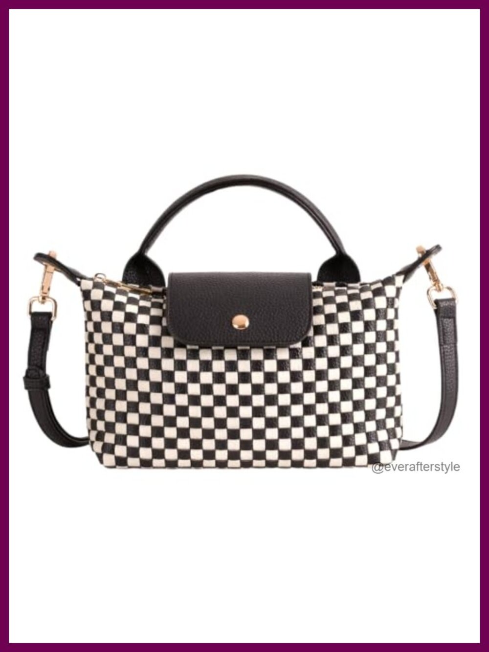 Woven Vegan Leather Crossbody Bag Detachable Strap Mini Tote Purse